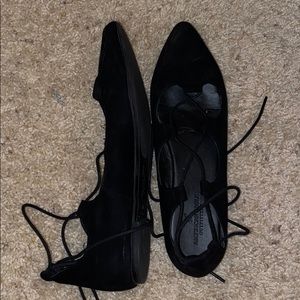 American Eagle Outfitters Black lace up flats